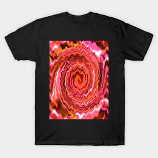 Pink Groovy Swirl Abstract Art T-Shirt